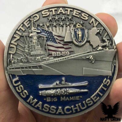 USS Massachusetts BB-59 Battleship World of Warships US Navy Challenge Coin
