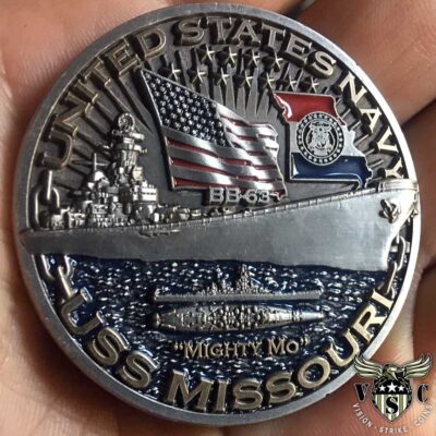 USS Missouri BB-63 Battleship World of Warships US Navy Challenge Coin