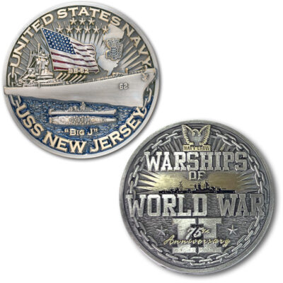 USS New Jersey Battleship BB-62 Warships of World War 2 Collectible Coin