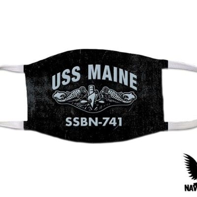 USS Maine SSBN-741 Ballistic Missile Submarine US Navy Covid Mask