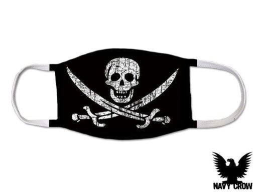 Jolly Roger Crossed Bones Pirate Flag US Navy Covid Mask