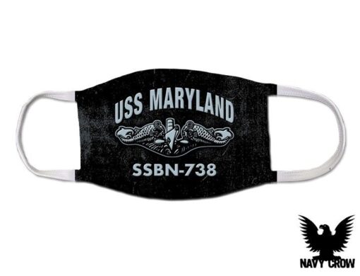 USS Maryland SSBN-738 Ballistic Missile Submarine US Navy Covid Mask