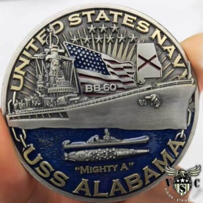 USS Alabama BB-60 Battleship World of Warships US Navy Challenge Coin