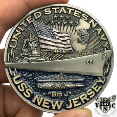 USS New Jersey BB-62 Battleship World of Warships US Navy Challenge Coin
