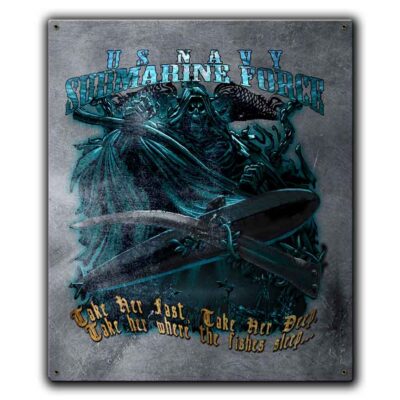 US Navy Submarine Force Veteran Custom 12 x 15 Vintage Sign