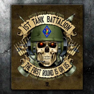 1st Tank Battalion USMC Vintage Sign