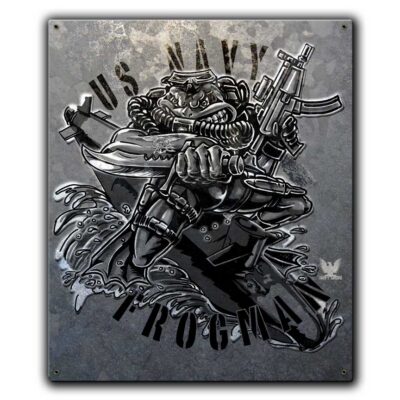 US Navy Frogman SEAL Navspecwar Veteran Custom 12 x 15 Vintage Sign
