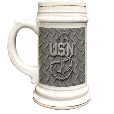 US Navy Chief Anchor Deck Plate Beer Stein