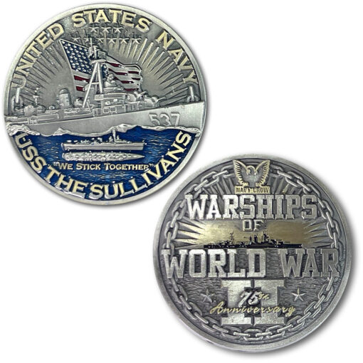 USS The Sullivans DD-537 World of Warships US Navy Challenge Coin