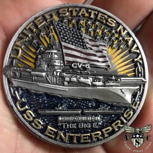 USS Enterprise CV-6 World of Warships US Navy Challenge Coin