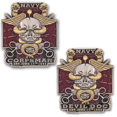 Hospital Corpsman Devil Doc US Navy Rate Challenge Coin
