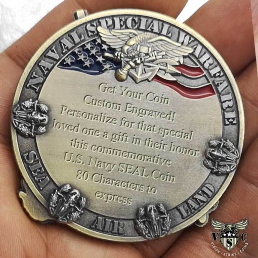 Navy SEAL Frogman Navspecwar Custom Engraved Challenge Coin