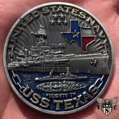 USS Texas BB-35 Battleship World of Warships US Navy Challenge Coin