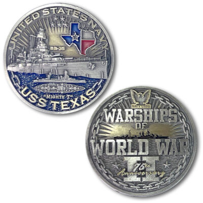 USS Texas BB-35 Battleship World of Warships US Navy Challenge Coin