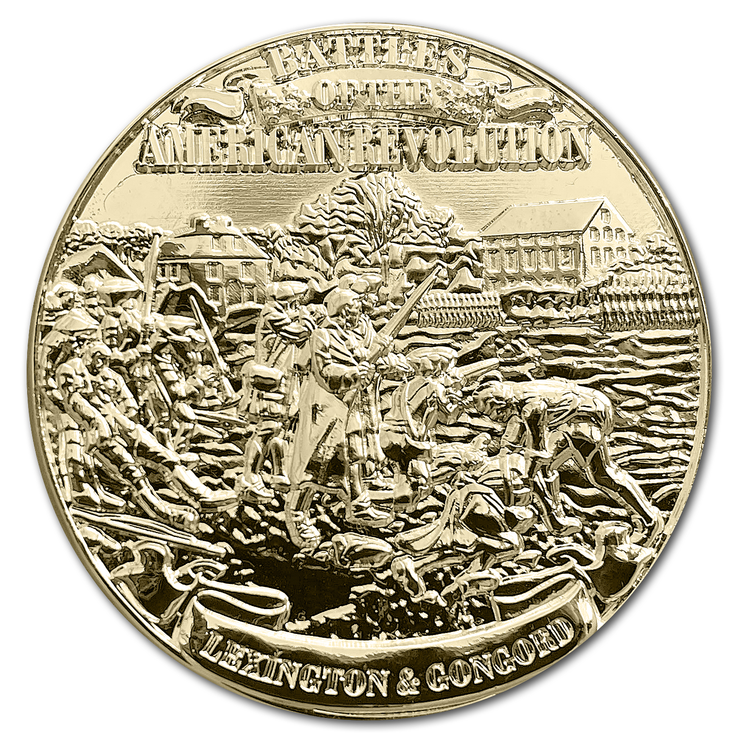 Battle of Lexington And Concord Battles of the American Revolution Gold Clad Coin