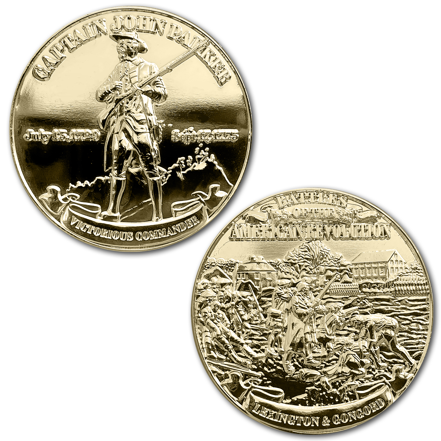 Battle of Lexington And Concord Battles of the American Revolution Gold Clad Coin
