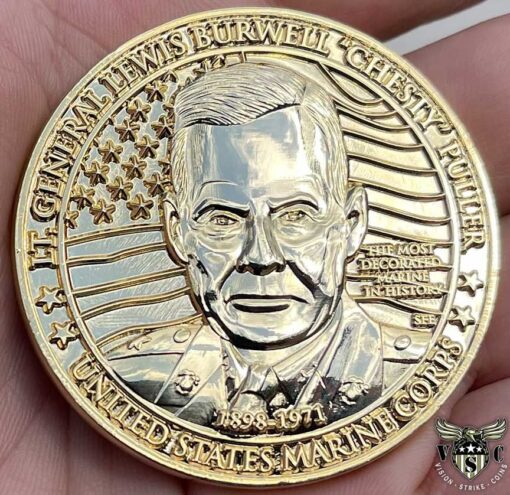 General Lewis Chesty Puller Great American Heroes Gold Clad Coin