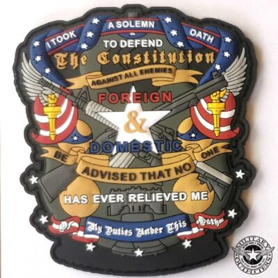 Oath To The US Constitution Patriotic Police Morale PVC Patch