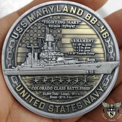 USS Maryland Battleships Of Pearl Harbor 80th Anniversary Coin
