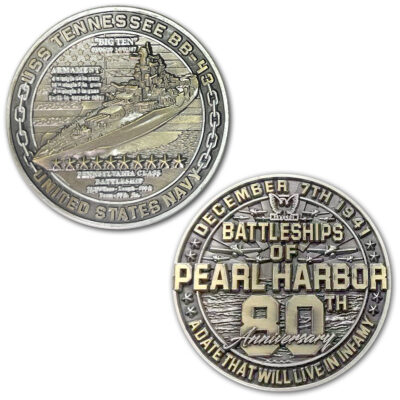 USS Tennessee Battleships Of Pearl Harbor 80th Anniversary Coin