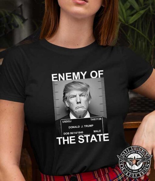Trump - Enemy of the State Mug Shot Ladies Shirt