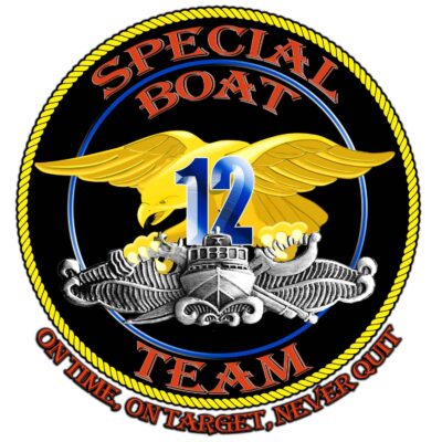 Special Boat Team 12 Seal One Time On Target Never Quit Navy Veteran 3-18 Inch Custom Decal Sticker