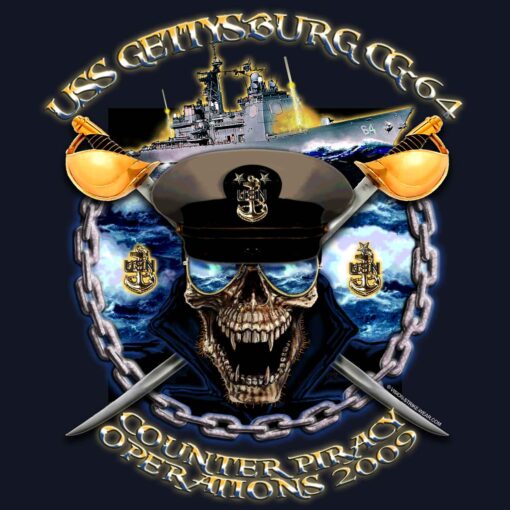 USS Gettysburg CG-64 Chiefs Counter Piracy Operations 2009 Navy Veteran 3-18 Inch Custom Decal Sticker