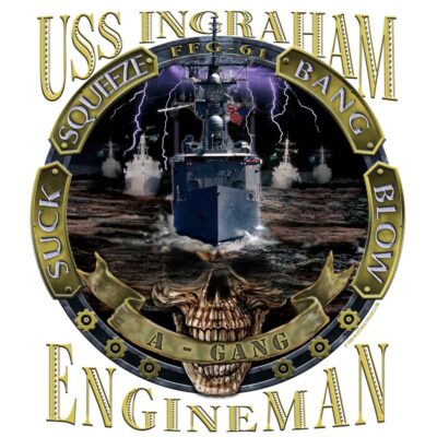 US Navy USS Ingraham Engineman FFG-61 A-Gang Military Veteran Decal Sticker