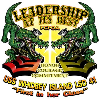 USS Whidbey Island LSD-41 FCPOA First in Her Class Leadership at Its Best Honor Courage Commitment Veteran Decal Sticker