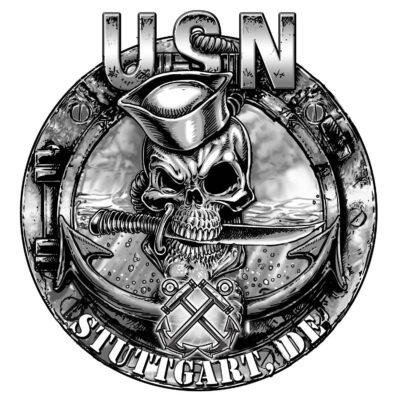 US Navy Stuttgart, DE Boatswains Mate Rate Jolly Roger Military Veteran 3-18 Inch Custom Decal Sticker