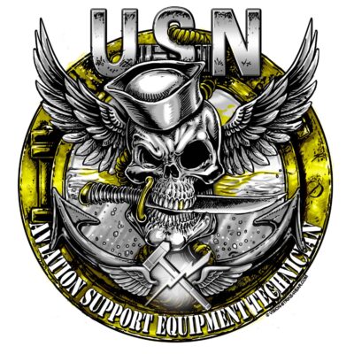 US Navy Aviation Support Equipment Technician Rate Jolly Roger Military Veteran 3-18 Inch Custom Decal Sticker