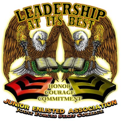 Junior Enlisted Association Joint Forces Staff College Leadership at Its Best Honor Courage Commitment Navy Veteran 3-18 Inch Custom Decal Sticker