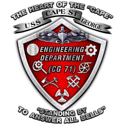 US Navy USS Cape St George CG 71 Engineering Department Veteran 3-18 Inch Custom Decal Sticker