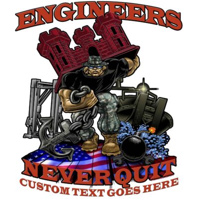 502nd MRBC Engineers Never Quit Army Veteran 3-18 Inch Custom Decal Sticker