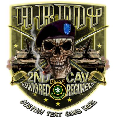 2nd Armor Calvary Regiment Recon Toujours Pret Army Veteran 3-18 Inch Custom Decal Sticker