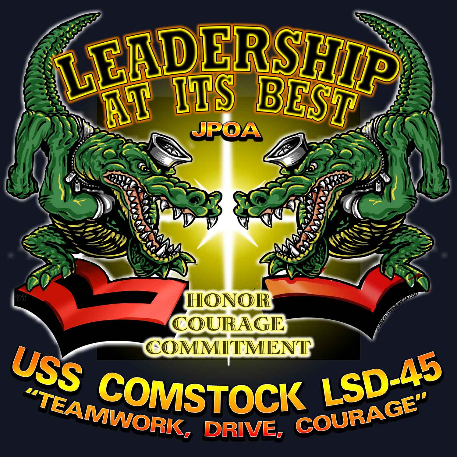 USS Comstock JPOA Leadership At Its Best Honor Courage Commitment Navy Military Veteran 3-18 Inch Custom Decal Sticker