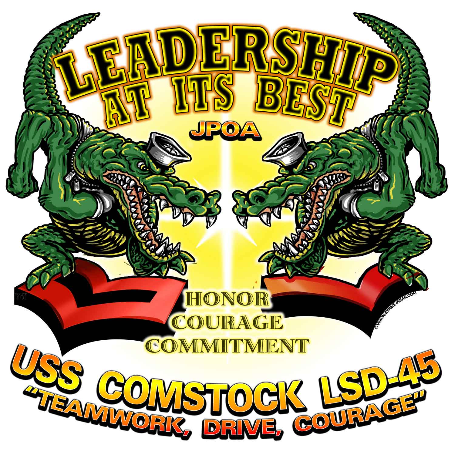 USS Comstock JPOA Leadership At Its Best Honor Courage Commitment Navy Military Veteran 3-18 Inch Custom Decal Sticker