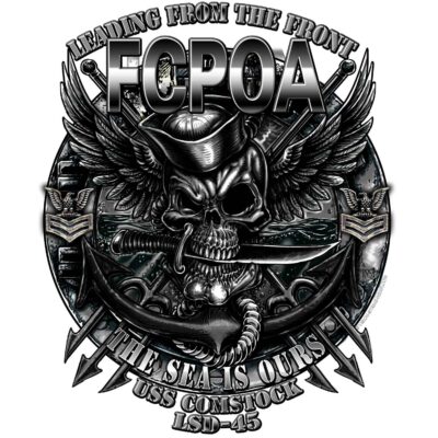 USS Comstock LSD-45 FCPOA Leadership At Its Best Honor Courage Commitment Navy Military Veteran 3-18 Inch Custom Decal Sticker