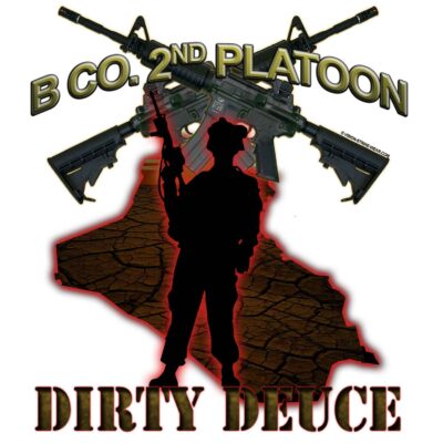 B Co 2nd Platoon 156 Scouts Dirty Deuce Army Veteran 3-18 Inch Custom Decal Sticker
