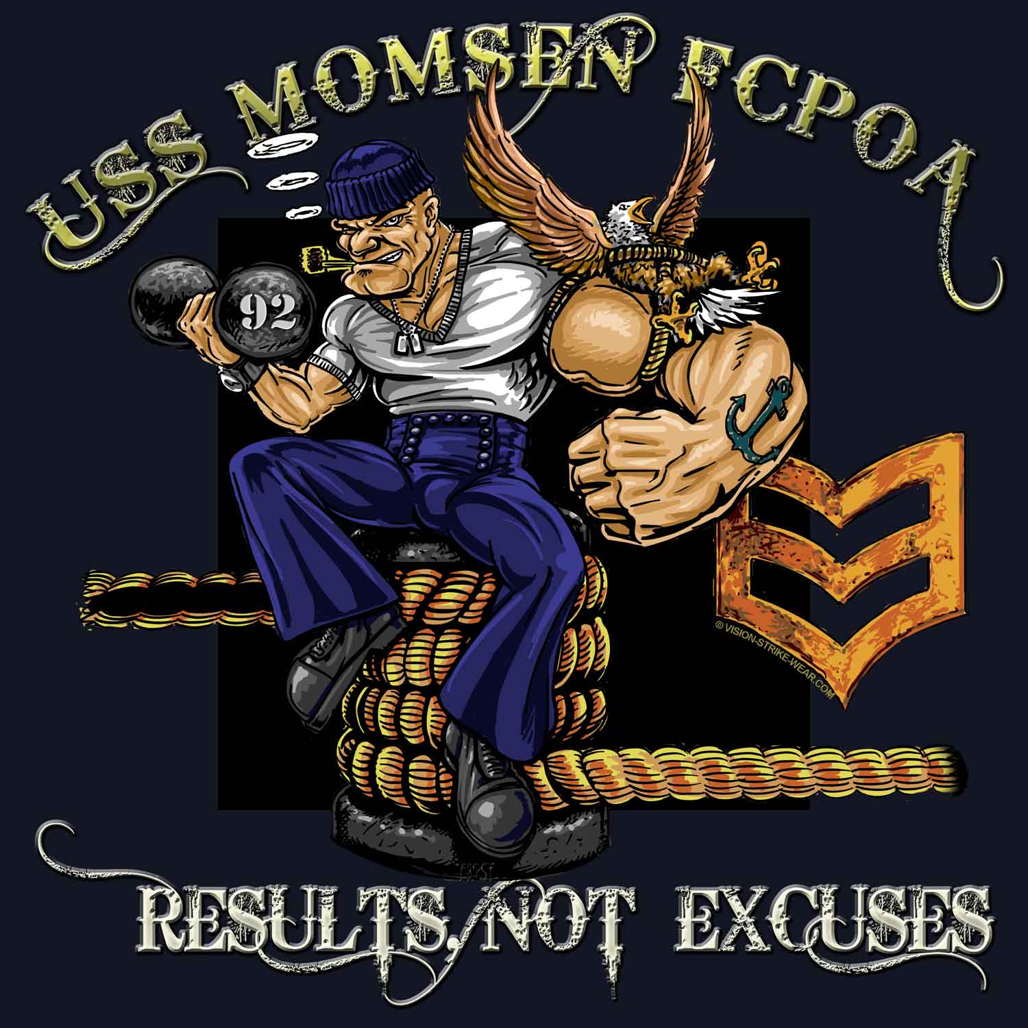 USS Momsen Popeye FCPOA Navy Military Veteran 3-18 Inch Custom Decal Sticker