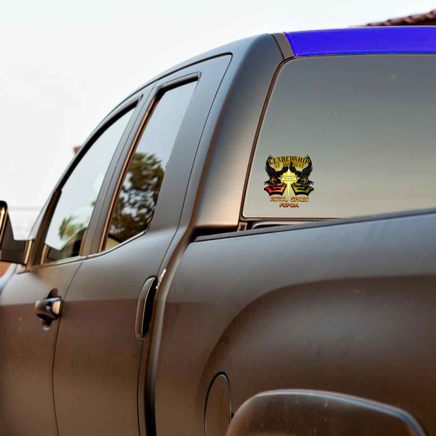 NAS Rota Spain FCPOA Leadership At Its Best Honor Courage Commitment Navy Military Veteran 3-18 Inch Custom Decal Sticker