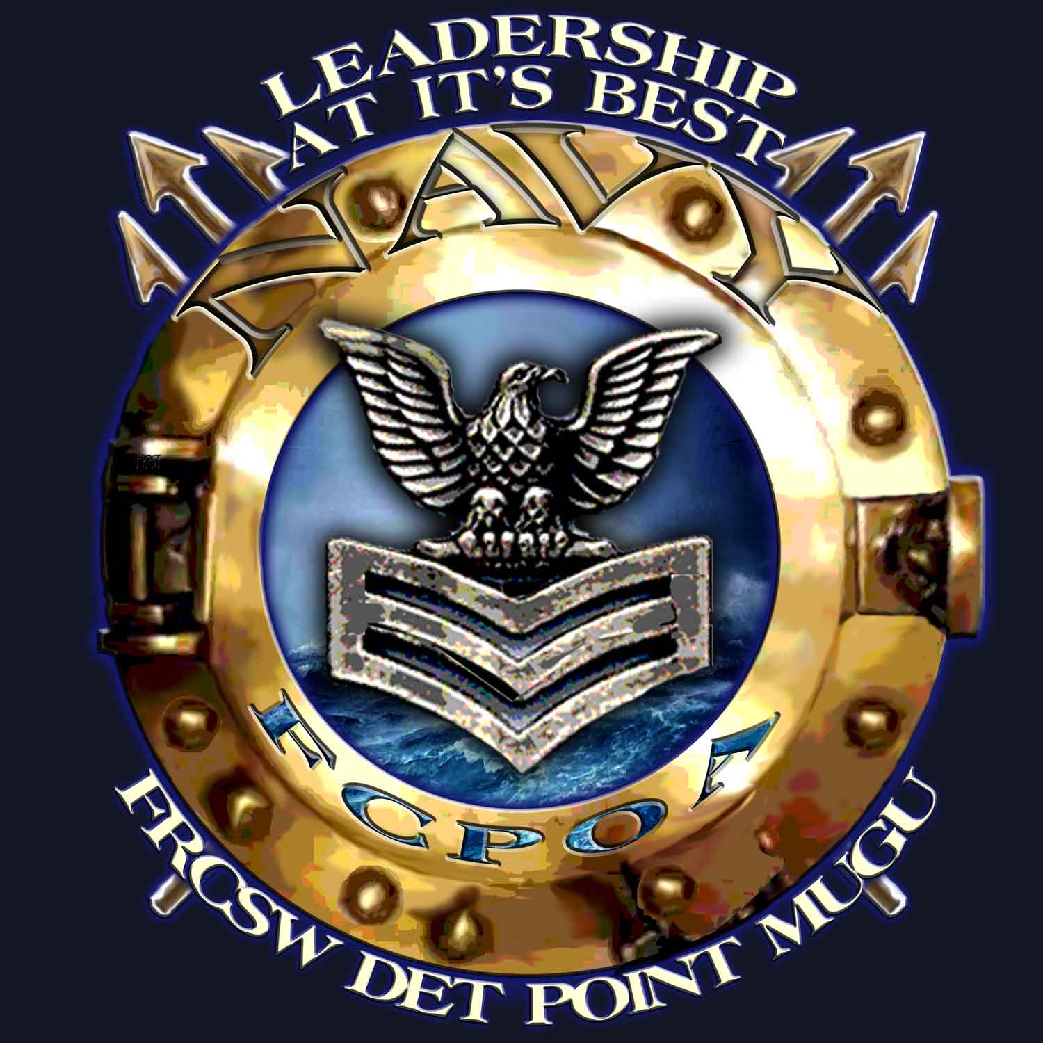 FRCSW Detachment Point Mugu FCPOA Leadership At Its Best Navy Military Veteran 3-18 Inch Custom Decal Sticker