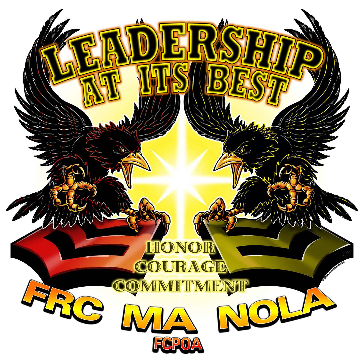 FRC MA NOLA FCPOA Leadership At its Best Honor Courage Commitment Navy Military Veteran 3-18 Inch Custom Decal Sticker