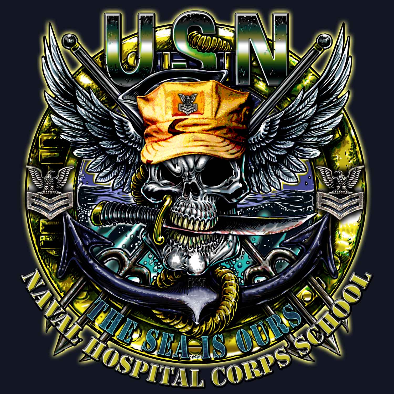 Naval Hospital Corps School The Sea Is Ours Navy Military Veteran 3-18 Inch Custom Decal Sticker