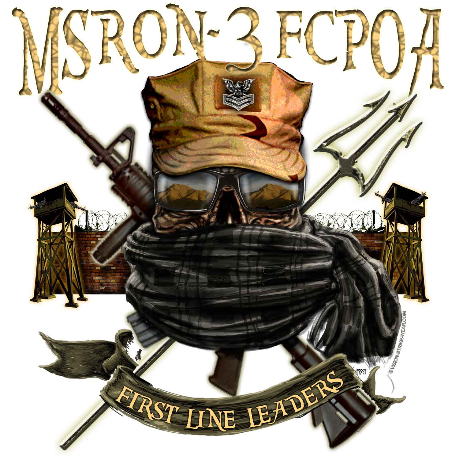 MSRON 3 FCPOA First Line Leaders Navy Military Veteran 3-18 Inch Custom Decal Sticker