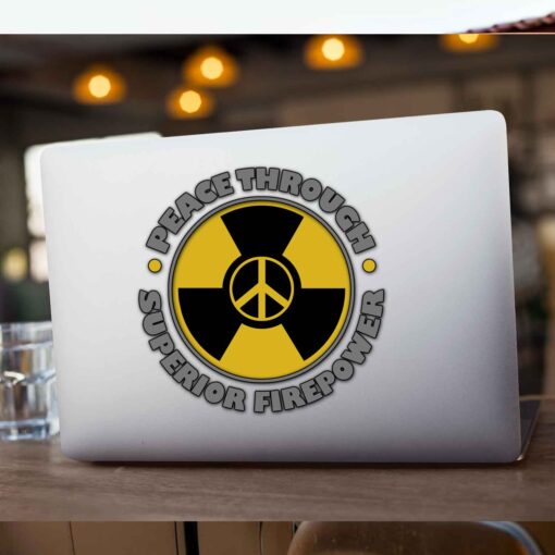 Peace Through Superior Firepower Military Veteran 3-18 Inch Custom Decal Sticker