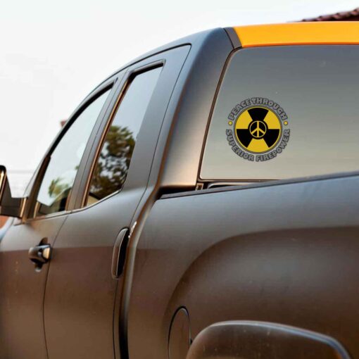 Peace Through Superior Firepower Military Veteran 3-18 Inch Custom Decal Sticker