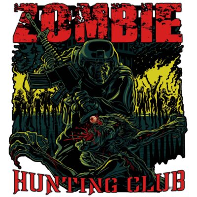 Zombie Hunting Club Military Veteran 3-18 Inch Custom Decal Sticker