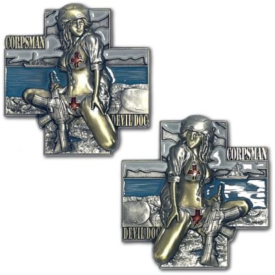 Navy Corpsman Devil Doc Classic Pin Up Girls Collectible Challenge Coin