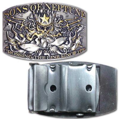 Navy Sons of Neptune Shellback 00 00 00 Crossing the Line Since 1775 Belt Buckle